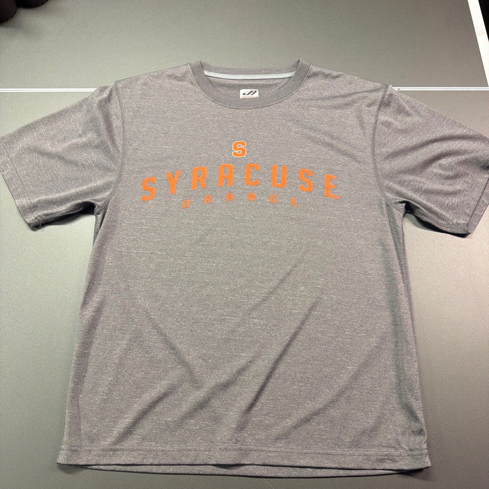 J America Syracuse Orange Shirt Mens Small Gray Heather Performance Tee NCAA